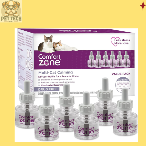 Comfort Zone Multi-Cat Calming Diffuser Refills - 6 Pack | Reduce Cat Fighting, Spraying & Scratching | Vet Recommended